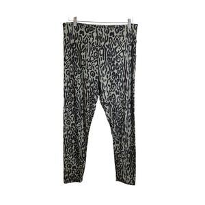 One Step Up Womens XL High Rise Animal Print Leggings Olive Green Black Stretch
